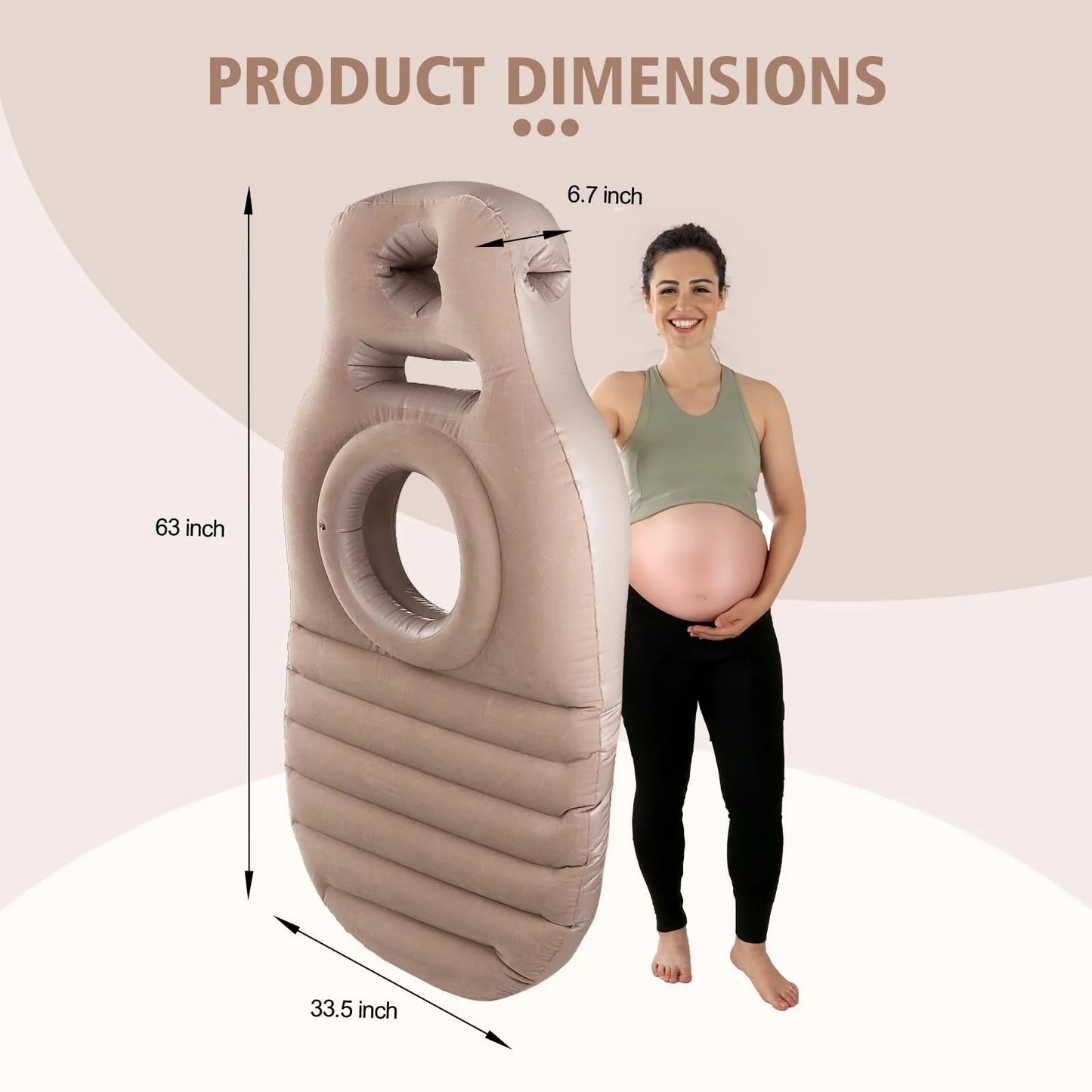 Inflatable Mattress Pregnancy Pillow O-type Yoga Mat With Belly Hole Best For Prone Sleepers (Need to inflate by oneself)