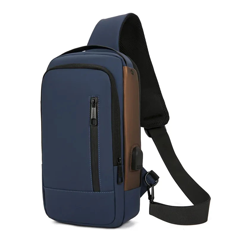 Fashion Business Men's Crossbody Bag Anti-Theft Password Lock Men's Chest Bag With USB Charging Port Travel Shoulder Bag for Man