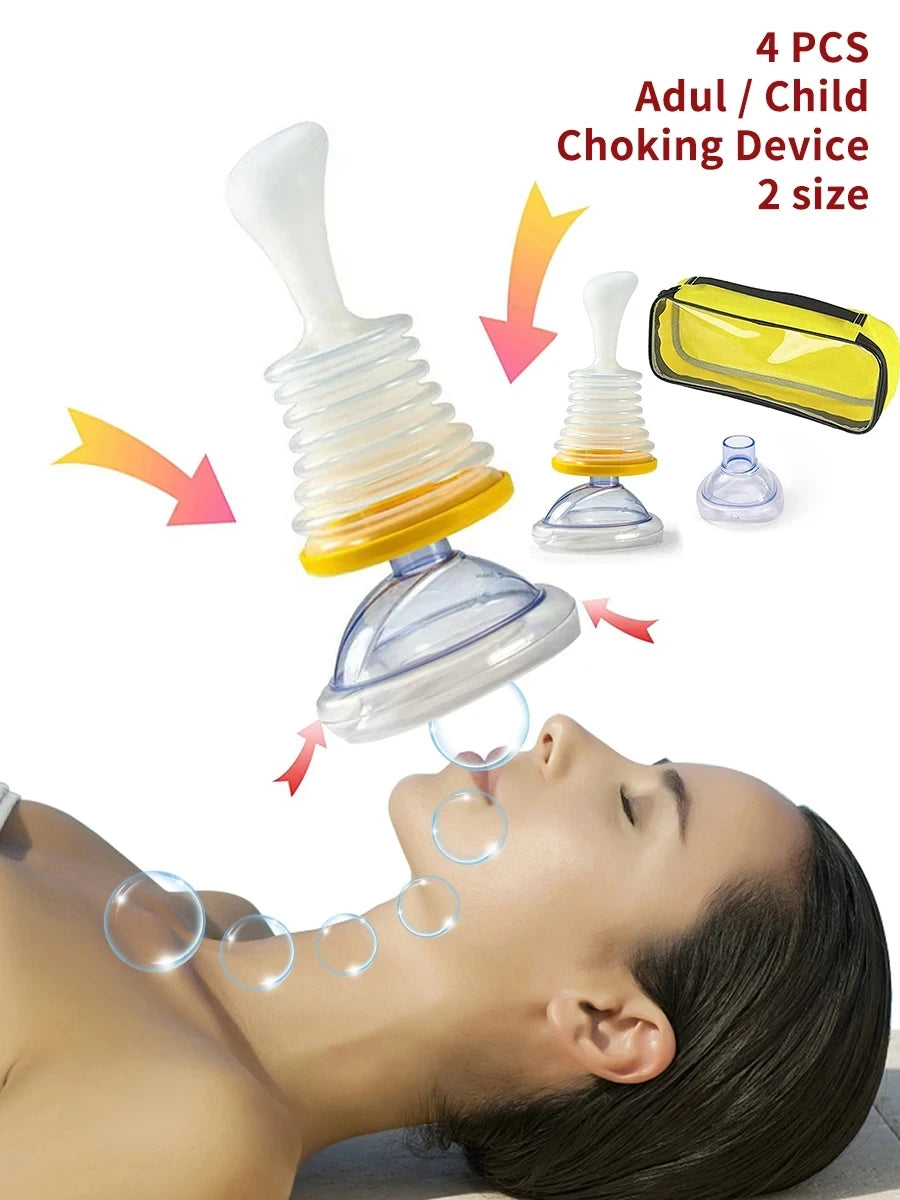 4pcs/3pcs First Aid Kit Choking Device Adults & Children Home Asphyxia Rescue Device Anti Suffocaation 2 Size Choking Rescue Kit