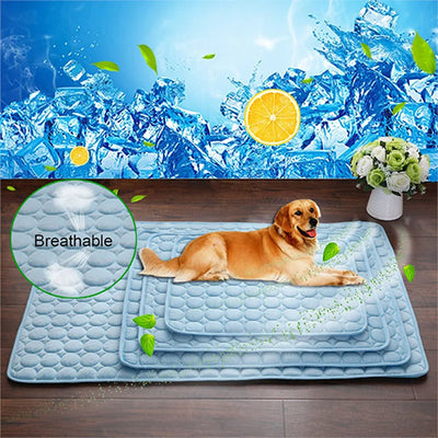 Dog Mat Cooling Summer Pad Mat For Dogs Cat Blanket Sofa Breathable Pet Dog Bed Summer Washable For Small Medium Large Dogs Car