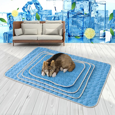 Dog Mat Cooling Summer Pad Mat For Dogs Cat Blanket Sofa Breathable Pet Dog Bed Summer Washable For Small Medium Large Dogs Car