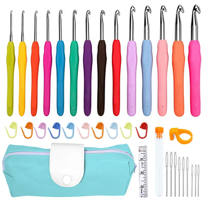 Fenrry Crochet Hooks Set Crochet Large-Eye Blunt Yarn Weave Knitting Needles Kit Needle Set Weave Craft Tools With Bag