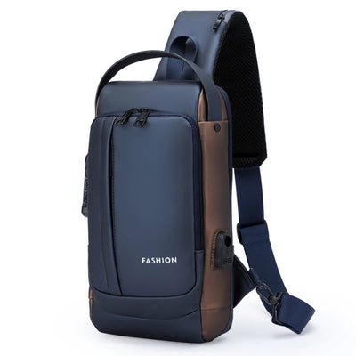 Men Anti Theft Chest Bag Shoulder Bags USB Charging Crossbody Package School Short Trip Messengers Bags Men's Oxford Sling Pack