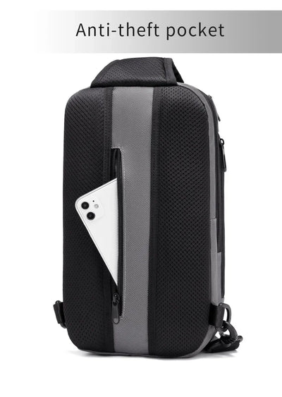 Men Fashion Anti-theft Lock Multifunction Shoulder Bags USB Charging Sling Crossbody Travel Messenger Chest Bag Pack For Male