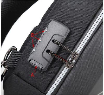 Anti-theft Combination Lock Chest Packs With USB Charging Port Fashion Business Men's Crossbody Bag Travel Storage Shoulder Bag