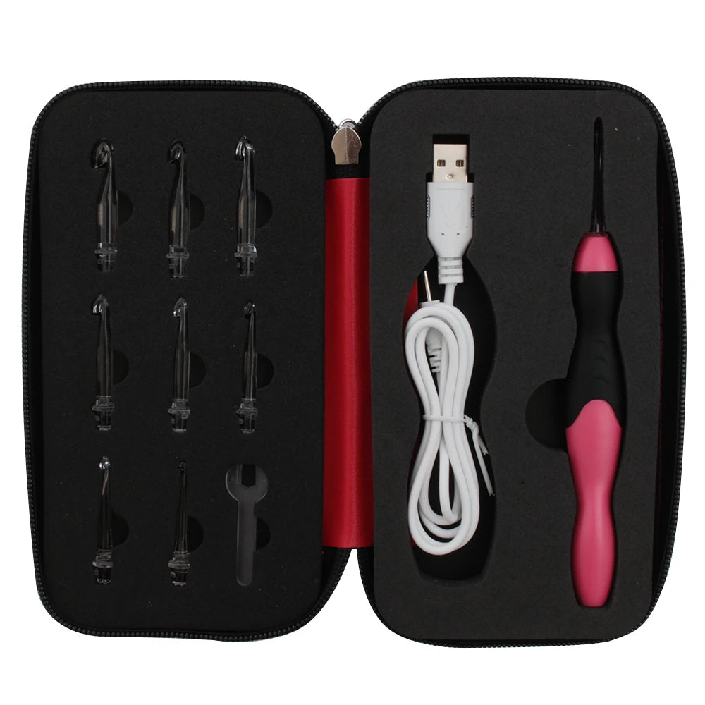 9-In-1 Luminous Led Needle Usb Knitting Knitting Tool Kit Crochet Knitting Hooks Set Knitting Tool Needle