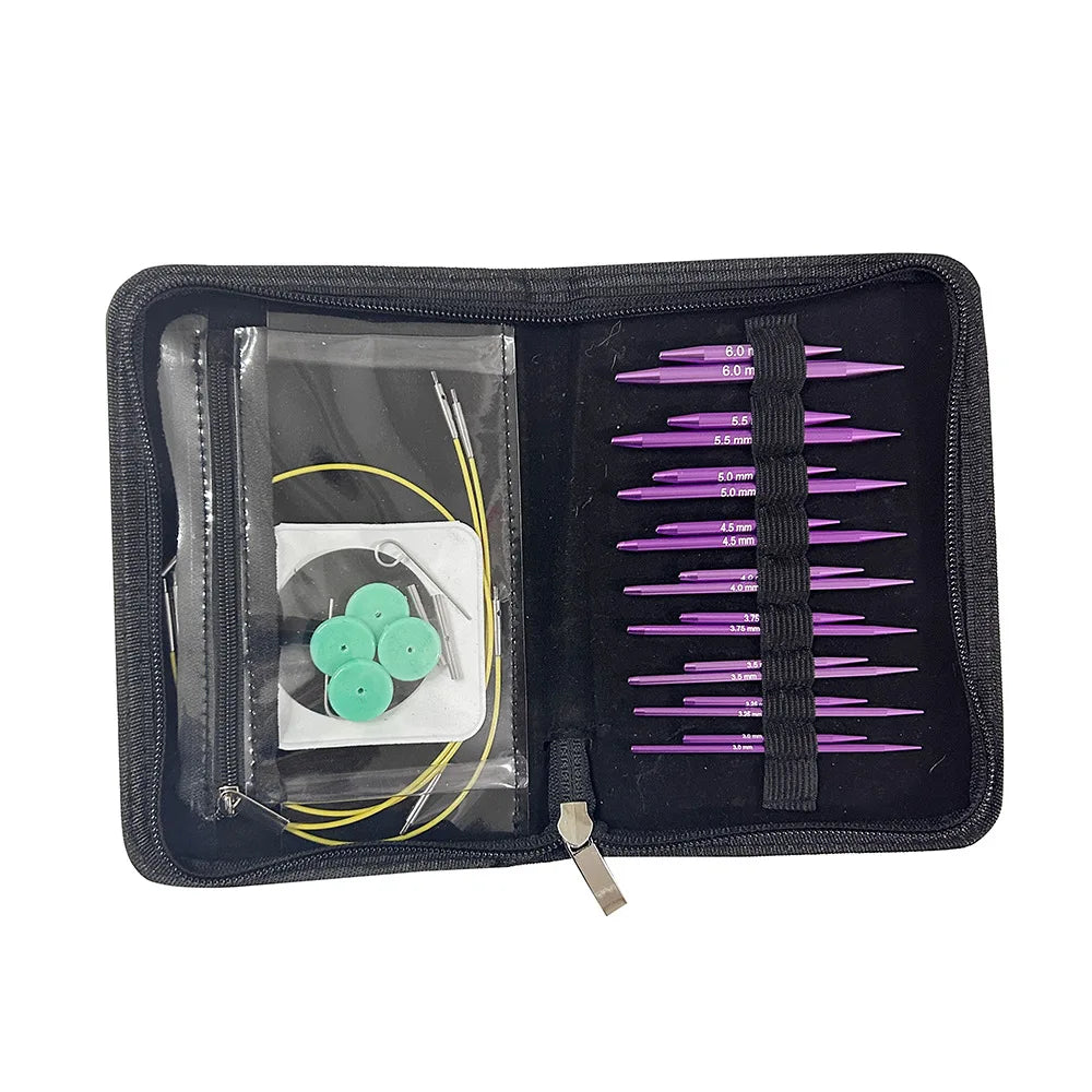 Knitting Needles Removable Ebony Wood 1 Set Crochet Hooks Needles Handmade Crafts Comfortable Grip for DIY Scarves Gloves