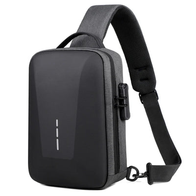 Anti-theft Combination Lock Chest Packs With USB Charging Port Fashion Business Men's Crossbody Bag Travel Storage Shoulder Bag