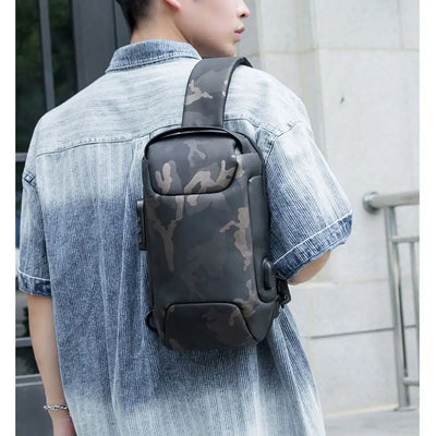 Portable Storage Bag for Asus ROG Ally Game Conslole Case Crossbody Backpack Shoulder Chest Pouch Anti-theft Lock USB Charging