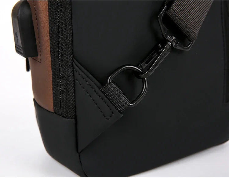 Fashion Business Men's Crossbody Bag Anti-Theft Password Lock Men's Chest Bag With USB Charging Port Travel Shoulder Bag for Man