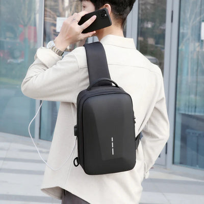 Anti-theft Combination Lock Chest Packs With USB Charging Port Fashion Business Men's Crossbody Bag Travel Storage Shoulder Bag