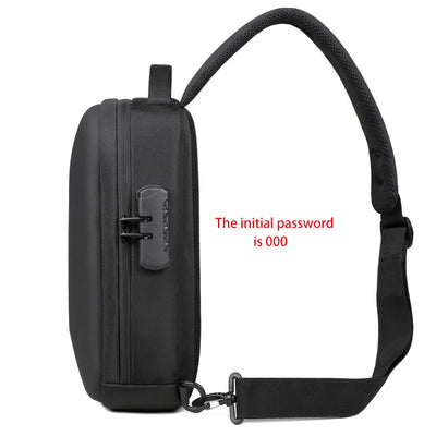Anti-theft Combination Lock Chest Packs With USB Charging Port Fashion Business Men's Crossbody Bag Travel Storage Shoulder Bag