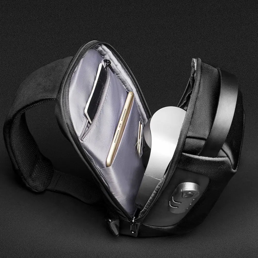 Portable Storage Bag for Asus ROG Ally Game Conslole Case Crossbody Backpack Shoulder Chest Pouch Anti-theft Lock USB Charging