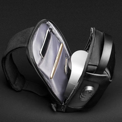 Portable Storage Bag for Asus ROG Ally Game Conslole Case Crossbody Backpack Shoulder Chest Pouch Anti-theft Lock USB Charging