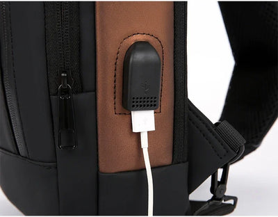 Fashion Business Men's Crossbody Bag Anti-Theft Password Lock Men's Chest Bag With USB Charging Port Travel Shoulder Bag for Man