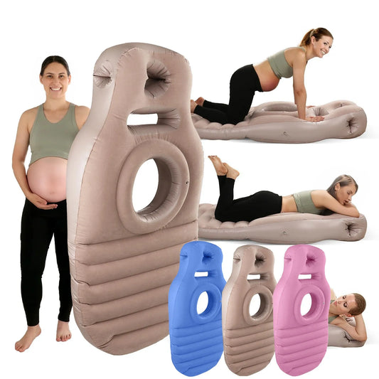Inflatable Mattress Pregnancy Pillow O-type Yoga Mat With Belly Hole Best For Prone Sleepers （Need to inflate by oneself）
