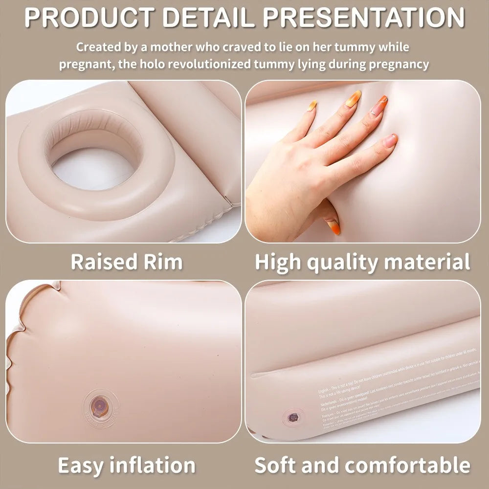 Pvc Women Inflatable Mat Mattress Pillow Sleeping Mat Float with Hole for Tummy Say Goodbye to Pregnancy Related Aches and Pains