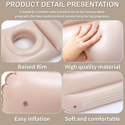 Pvc Women Inflatable Mat Mattress Pillow Sleeping Mat Float with Hole for Tummy Say Goodbye to Pregnancy Related Aches and Pains