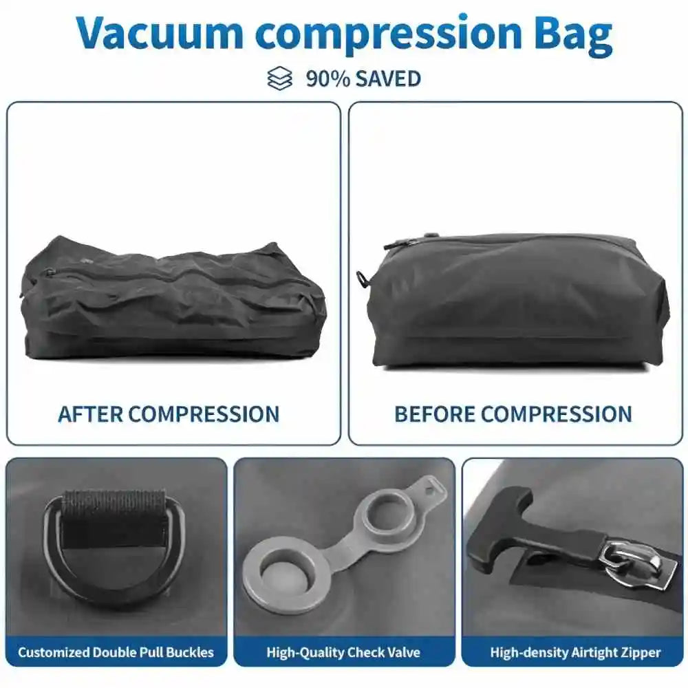 Vacuum Storage Bags Travel Essentials Compression Pack Empty Bag Clothes Vacuum Travel Bag, for Suitcases Backpack Space Saver