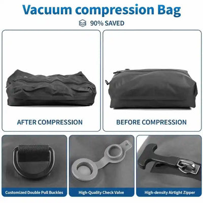 Vacuum Storage Bags Travel Essentials Compression Pack Empty Bag Clothes Vacuum Travel Bag, for Suitcases Backpack Space Saver