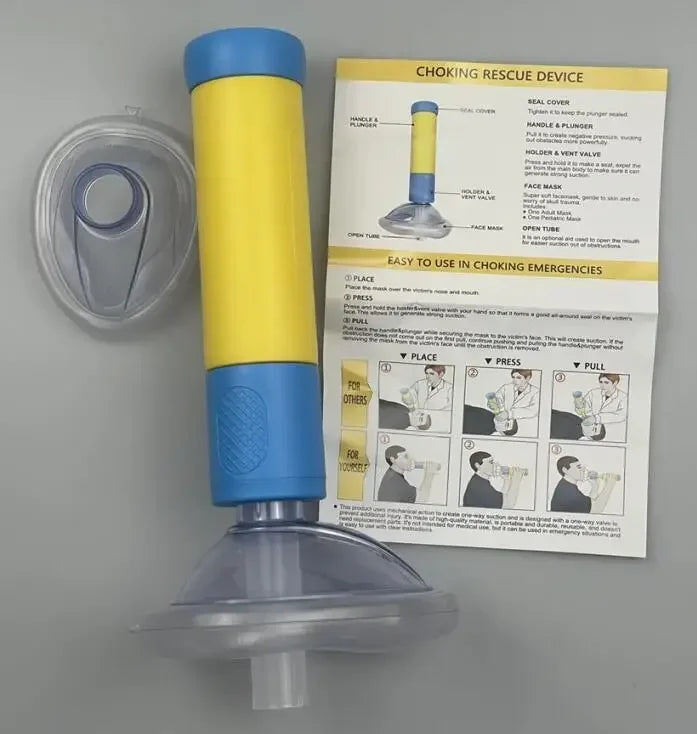 Portable Upgrade First Aid Kit for Kids Adults Choking Emergency Life Saving Suction Vac Anti Choke Device