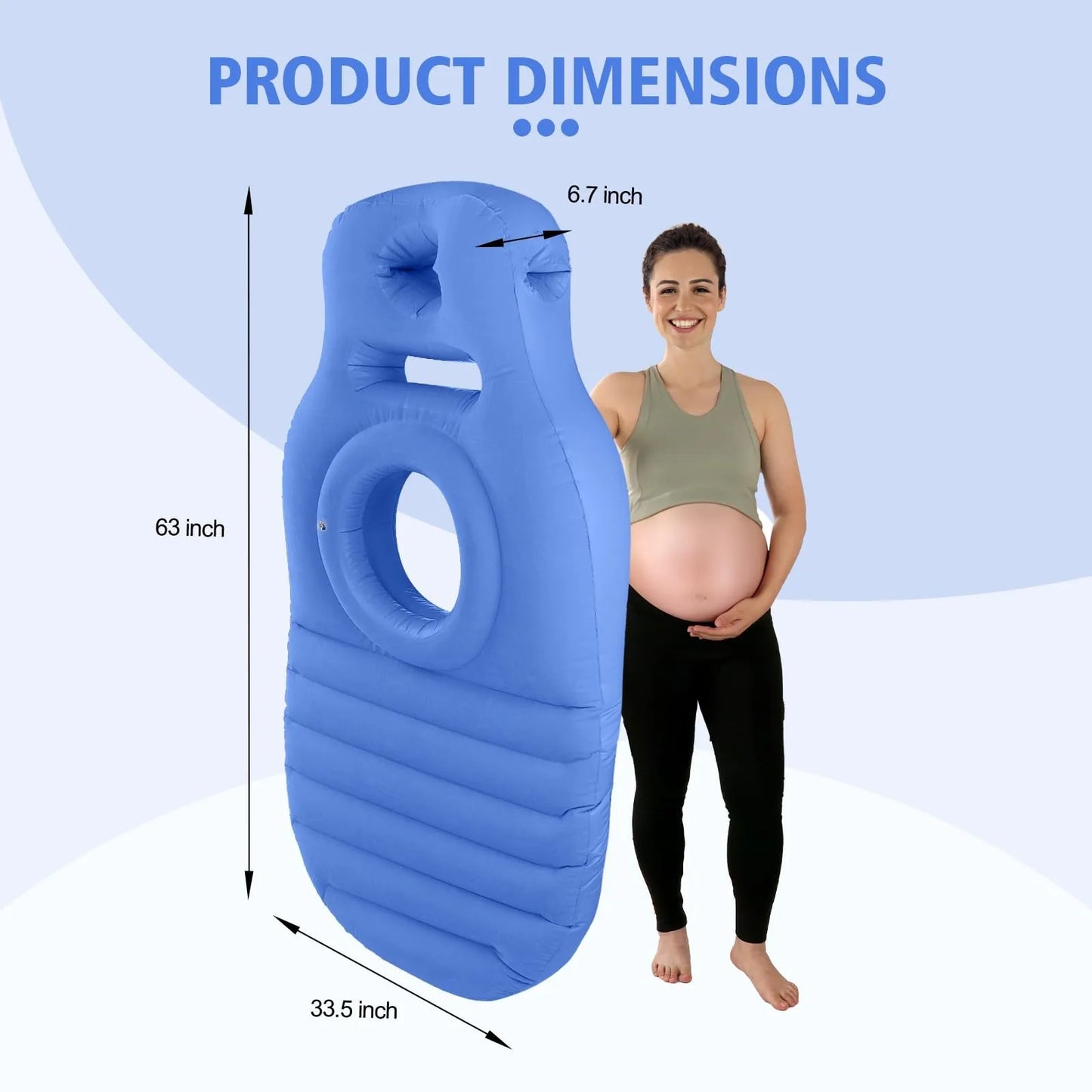 Inflatable Mattress Pregnancy Pillow O-type Yoga Mat With Belly Hole Best For Prone Sleepers （Need to inflate by oneself）