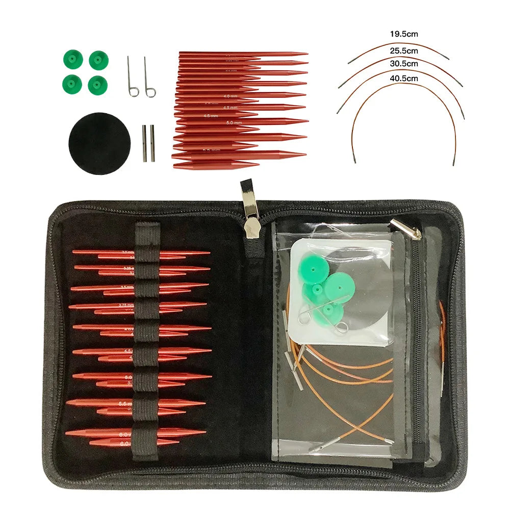 Knitting Needles Removable Ebony Wood 1 Set Crochet Hooks Needles Handmade Crafts Comfortable Grip for DIY Scarves Gloves
