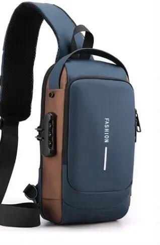 Men Anti Theft Chest Bag Shoulder Bags USB Charging Crossbody Package School Short Trip Messengers Bags Men's Oxford Sling Pack