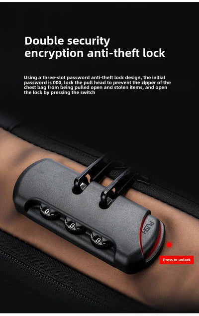 Men Anti Theft Chest Bag Shoulder Bags USB Charging Crossbody Package School Short Trip Messengers Bags Men's Oxford Sling Pack