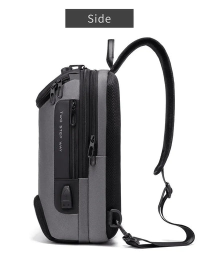 Men Fashion Anti-theft Lock Multifunction Shoulder Bags USB Charging Sling Crossbody Travel Messenger Chest Bag Pack For Male
