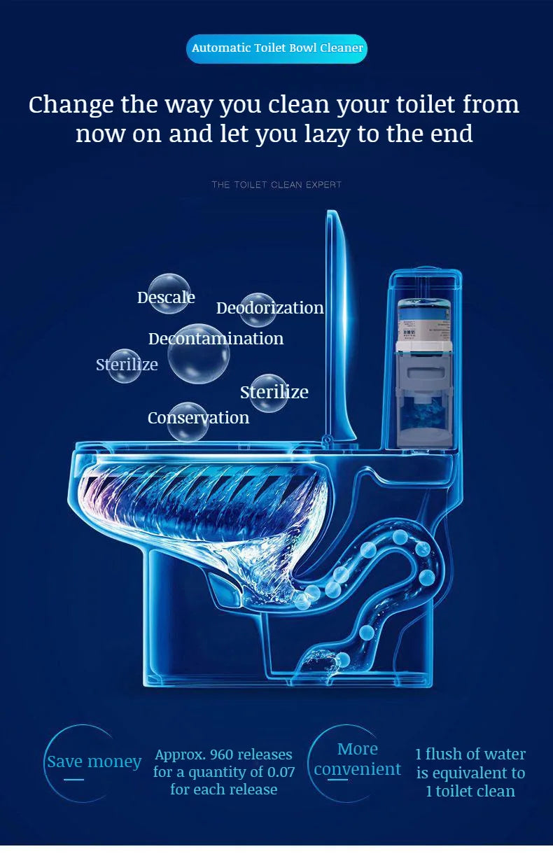 Toilet Bowl Cleaner Automatic Toilet Bowl Cleaner Disinfecting Deodorizing Household Descaling