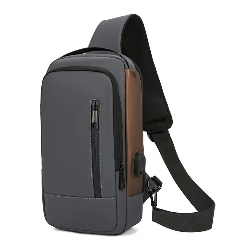 Fashion Business Men's Crossbody Bag Anti-Theft Password Lock Men's Chest Bag With USB Charging Port Travel Shoulder Bag for Man
