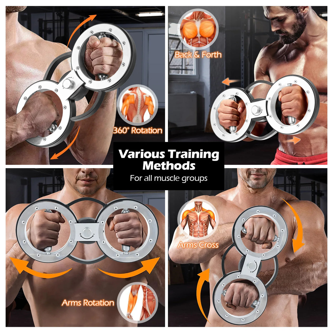 12 LBS Burn Machine w/Adjustable Resistance & 360° Rotation for Home/Gym