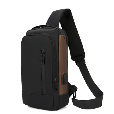 Fashion Business Men's Crossbody Bag Anti-Theft Password Lock Men's Chest Bag With USB Charging Port Travel Shoulder Bag for Man