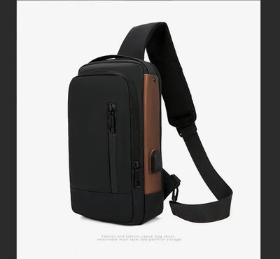 Fashion Business Men's Crossbody Bag Anti-Theft Password Lock Men's Chest Bag With USB Charging Port Travel Shoulder Bag for Man