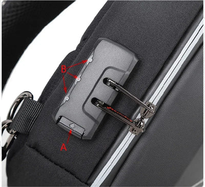 Fashion Business Men's Crossbody Bag Anti-Theft Password Lock Men's Chest Bag With USB Charging Port Travel Shoulder Bag for Man