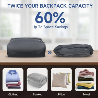 Vacuum Storage Bags Travel Essentials Compression Pack Empty Bag Clothes Vacuum Travel Bag, for Suitcases Backpack Space Saver