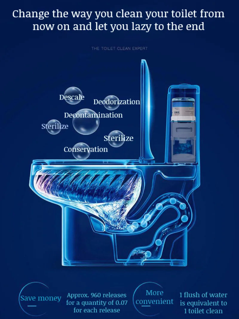 Toilet Bowl Cleaner Automatic Toilet Bowl Cleaner Disinfecting Deodorizing Household Descaling