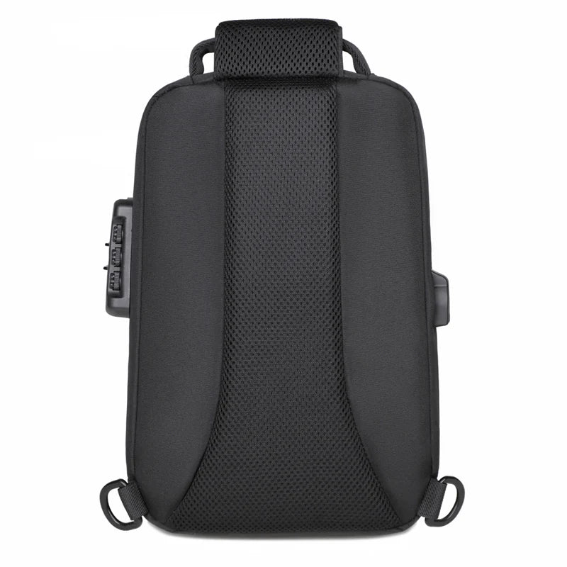 Anti-theft Combination Lock Chest Packs With USB Charging Port Fashion Business Men's Crossbody Bag Travel Storage Shoulder Bag