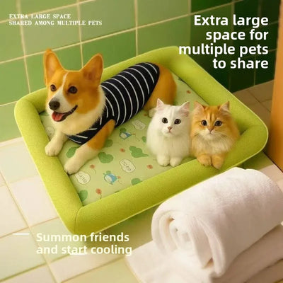 Cooling Puppy Bed Summer Dog Supplies Mat Accessory for Small Breeds Dogs Medium Pet Large Beds Sofa Blanket Baskets Fluffy Cats