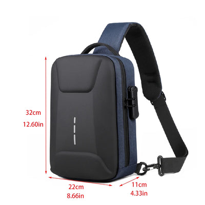 Anti-theft Combination Lock Chest Packs With USB Charging Port Fashion Business Men's Crossbody Bag Travel Storage Shoulder Bag