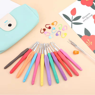 Fenrry Crochet Hooks Set Crochet Large-Eye Blunt Yarn Weave Knitting Needles Kit Needle Set Weave Craft Tools With Bag