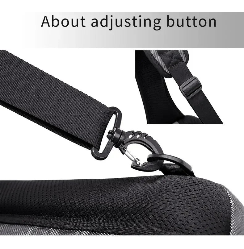 Men Fashion Anti-theft Lock Multifunction Shoulder Bags USB Charging Sling Crossbody Travel Messenger Chest Bag Pack For Male