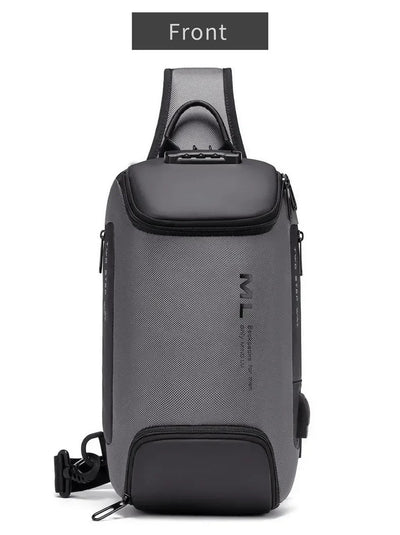 Men Fashion Anti-theft Lock Multifunction Shoulder Bags USB Charging Sling Crossbody Travel Messenger Chest Bag Pack For Male