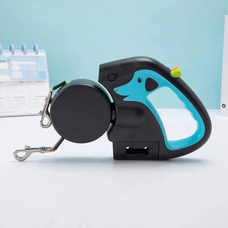 3m Retractable Dog Leash For Small Dogs Reflective Dual Pet Leash Lead 360 Swivel No Tangle Double Dog Walking Leash With Lights