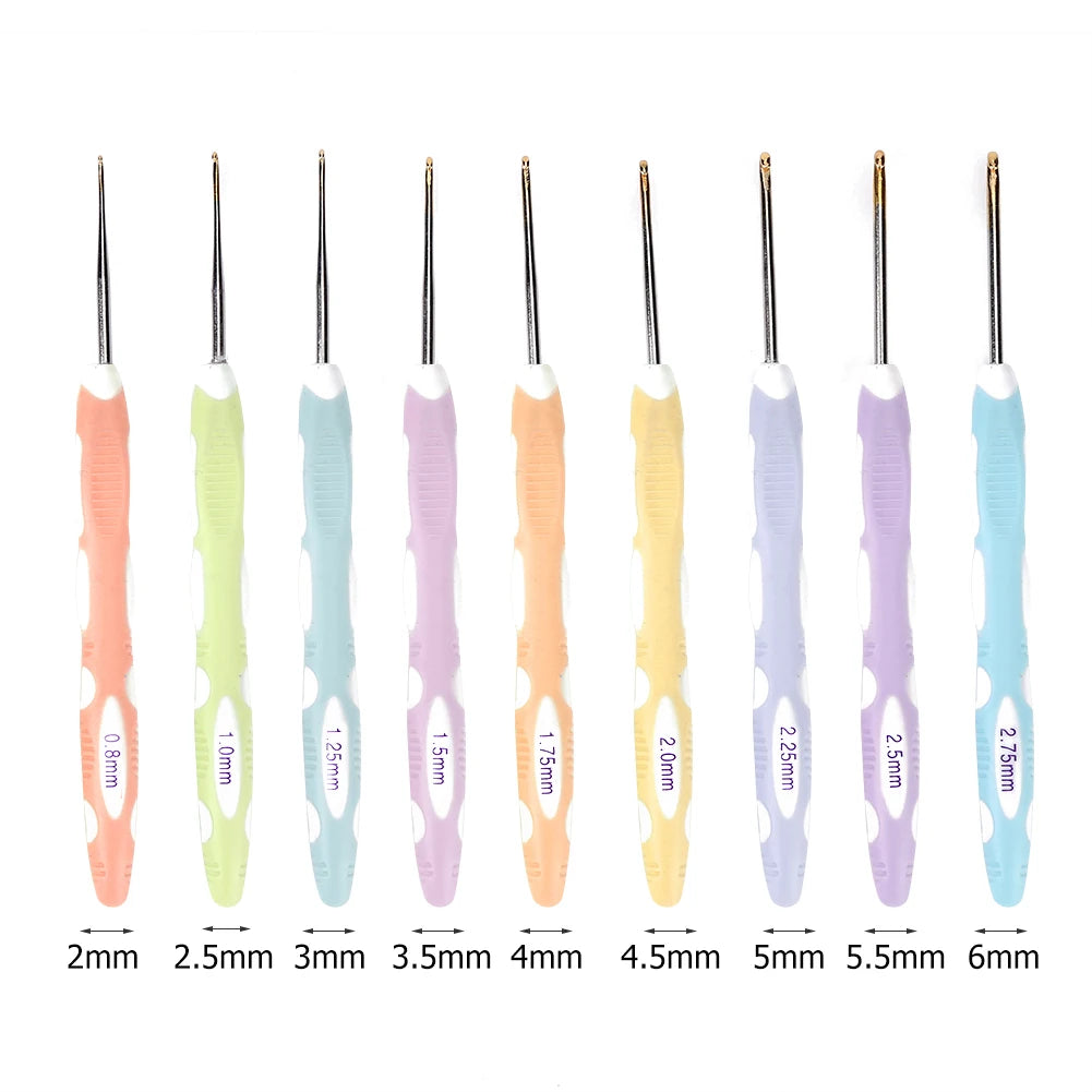 9 in 1 USB Light Up Crochet Hooks Handmade Knitting Needles LED Sewing Tools Set DIY Weaving Sweater Tool Kit Sewing Accessories