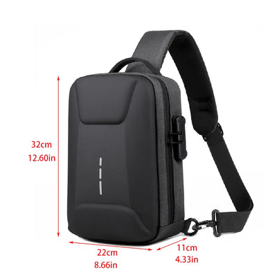 Anti-theft Combination Lock Chest Packs With USB Charging Port Fashion Business Men's Crossbody Bag Travel Storage Shoulder Bag
