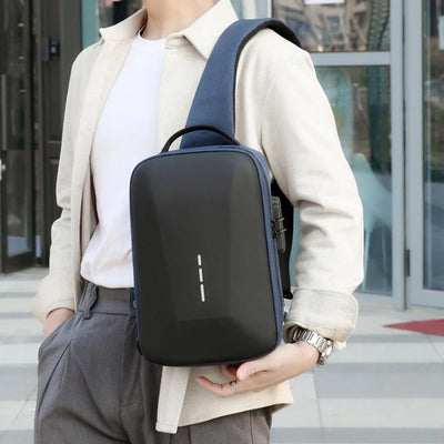 Anti-theft Combination Lock Chest Packs With USB Charging Port Fashion Business Men's Crossbody Bag Travel Storage Shoulder Bag