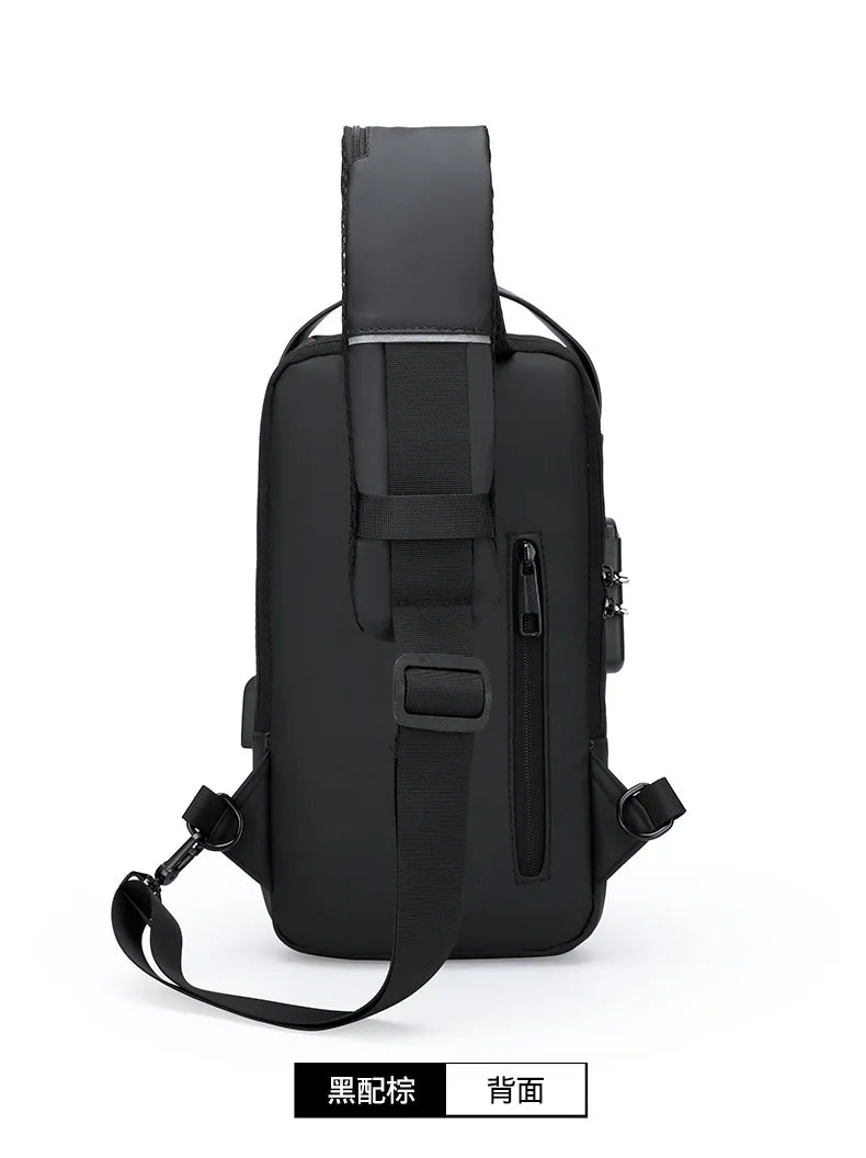 Men Anti Theft Chest Bag Shoulder Bags USB Charging Crossbody Package School Short Trip Messengers Bags Men's Oxford Sling Pack