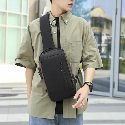 Fashion Business Men's Crossbody Bag Anti-Theft Password Lock Men's Chest Bag With USB Charging Port Travel Shoulder Bag for Man